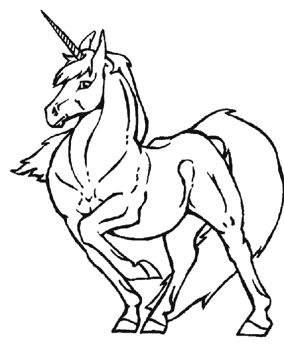 coloriage licorne fiere